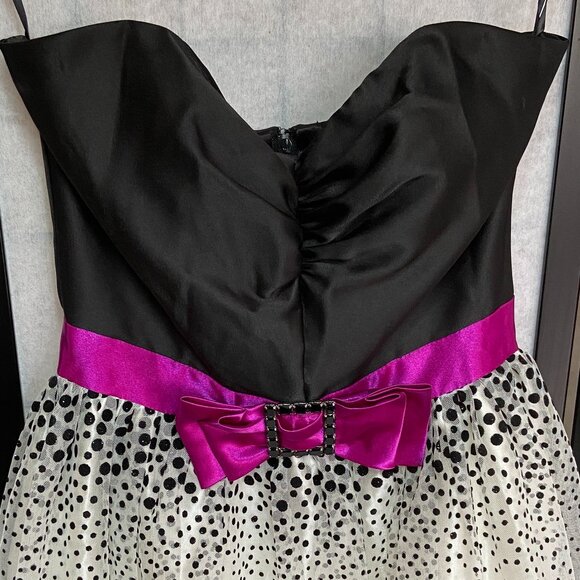 Gunne Sax Strapless Tulle Net Ballet Sweetheart Neck Sparkle Dress Bow Waist 7 - Picture 3 of 15